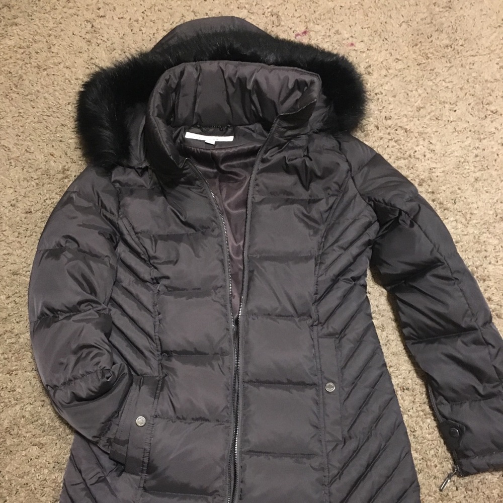 Dark Puffer Trench Coat